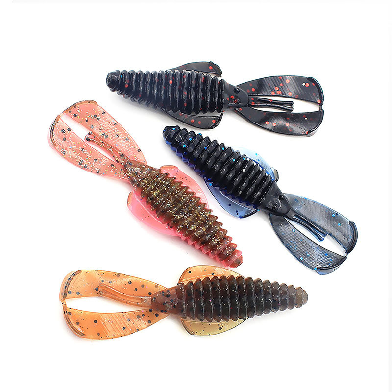 Shrimp Bionic Silicone Worm Soft Fishing Lures 12 Colors 8CM 4.5g